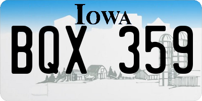 IA license plate BQX359