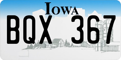 IA license plate BQX367
