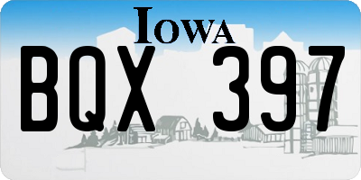 IA license plate BQX397