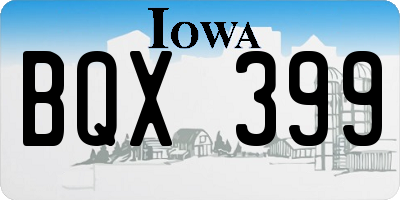 IA license plate BQX399