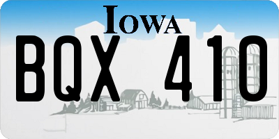 IA license plate BQX410