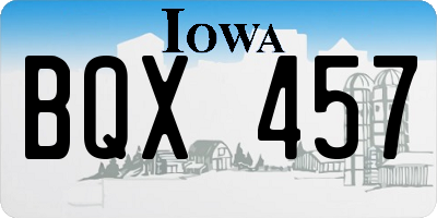 IA license plate BQX457