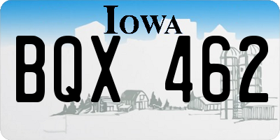 IA license plate BQX462