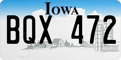 IA license plate BQX472
