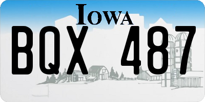 IA license plate BQX487