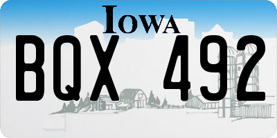 IA license plate BQX492