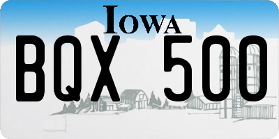 IA license plate BQX500