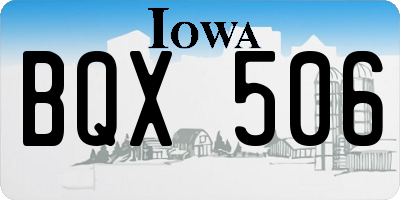 IA license plate BQX506
