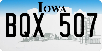 IA license plate BQX507