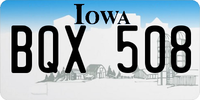 IA license plate BQX508