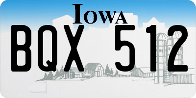 IA license plate BQX512