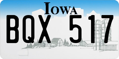 IA license plate BQX517