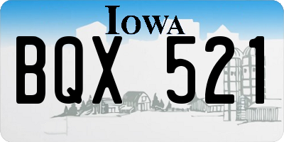IA license plate BQX521