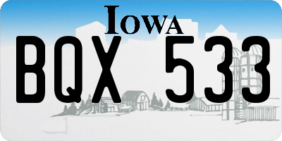 IA license plate BQX533