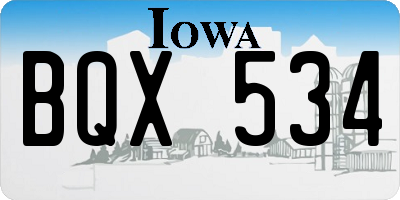 IA license plate BQX534