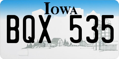 IA license plate BQX535