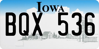 IA license plate BQX536