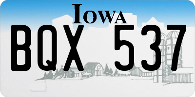 IA license plate BQX537