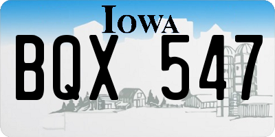 IA license plate BQX547