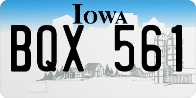 IA license plate BQX561