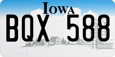 IA license plate BQX588