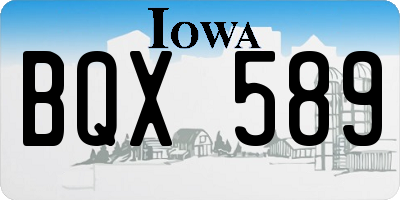 IA license plate BQX589