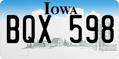 IA license plate BQX598