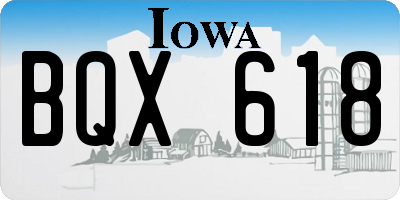 IA license plate BQX618