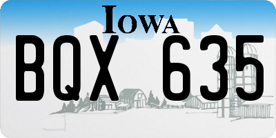 IA license plate BQX635