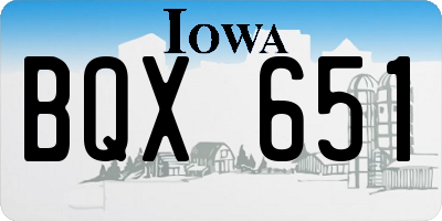 IA license plate BQX651