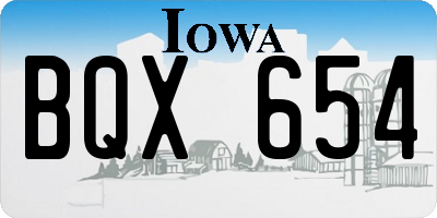 IA license plate BQX654