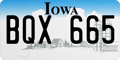IA license plate BQX665