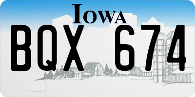 IA license plate BQX674