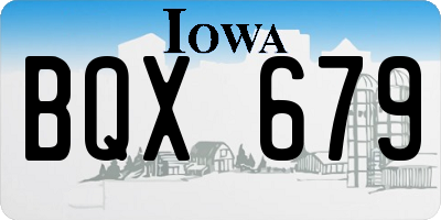 IA license plate BQX679