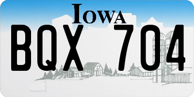 IA license plate BQX704
