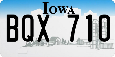 IA license plate BQX710
