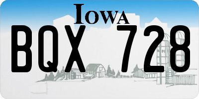 IA license plate BQX728