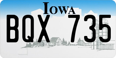 IA license plate BQX735