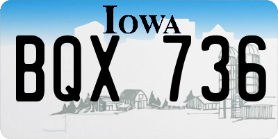 IA license plate BQX736