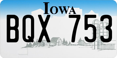 IA license plate BQX753