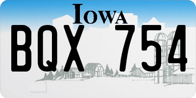 IA license plate BQX754