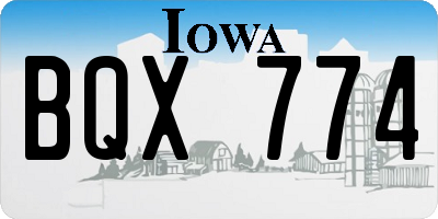 IA license plate BQX774