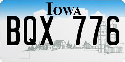 IA license plate BQX776