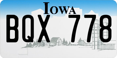 IA license plate BQX778