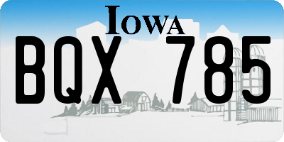 IA license plate BQX785