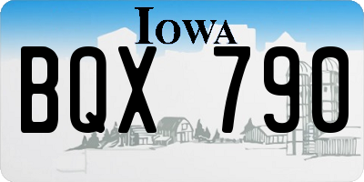 IA license plate BQX790