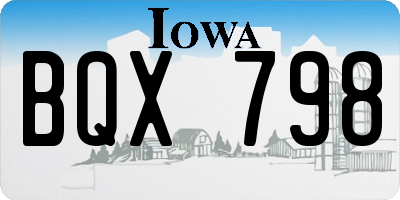 IA license plate BQX798