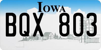 IA license plate BQX803