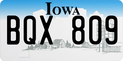 IA license plate BQX809