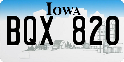 IA license plate BQX820